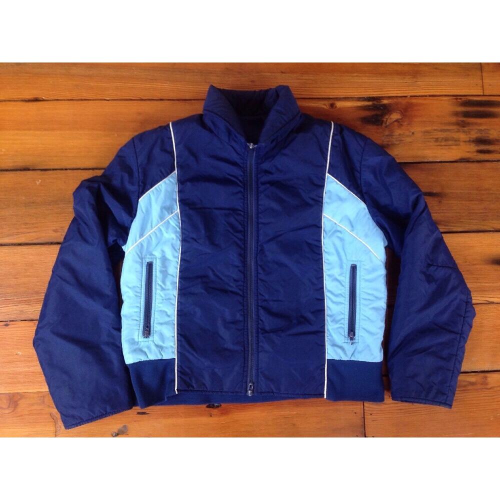 Vintage 70s 80s Stowe USA Made Womens Navy Blue Ski Parka Jacket L 44" Chest